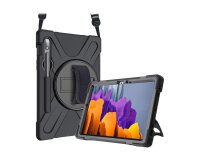 DLH COQUE RENFORCEE AVEC BANDOULIERE, POIGNEE ROTATIVE ET PIED SUPPORT POUR SAMSUNG GALAXY TAB S7 (SM-T870 / SM-T875 / SM-T876)