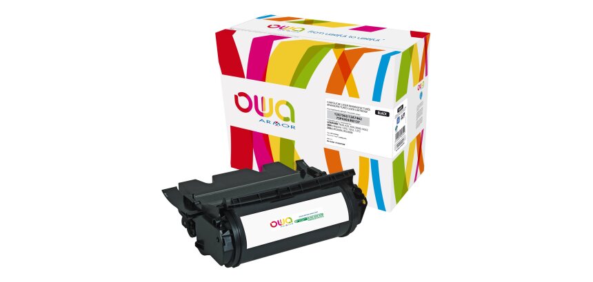 Toner remanufacturé OWA - haute capacité - Noir - pour LEXMARK 12A7362, 12A7462, IBM 75P4303, DELL 595-10002