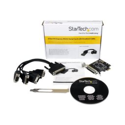 StarTech.com Carte PCI Express avec 4 Ports DB-9 RS232 - Adaptateur PCIe Série - UART 16550