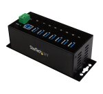 StarTech.com Hub USB 3.0 à 7 ports - 5Gbps - Hub USB-A industriel en métal avec protection ESD et protection contre les surtensions de 350W - Montage sur rail DIN, mural ou sur bureau - Hub d'extension USB conforme TAA