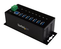 StarTech.com Hub USB 3.0 à 7 ports - 5Gbps - Hub USB-A industriel en métal avec protection ESD et protection contre les surtensions de 350W - Montage sur rail DIN, mural ou sur bureau - Hub d'extension USB conforme TAA