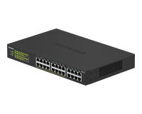 NETGEAR GS324P Non-géré Gigabit Ethernet (10/100/1000) Connexion Ethernet, supportant l'alimentation via ce port (PoE) 1U Noir
