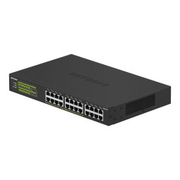 NETGEAR GS324P Non-géré Gigabit Ethernet (10/100/1000) Connexion Ethernet, supportant l'alimentation via ce port (PoE) 1U Noir