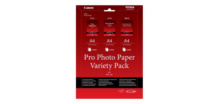 Canon Pack variété de papier photo A4 Pro PVP- 201 - 15 feuilles