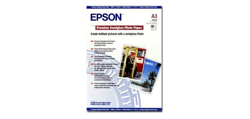 Epson Premium - photo paper - semi-glossy - 20 sheet(s) - A3 - 251 g/m²