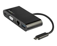 StarTech.com Adaptateur Multiport USB-C - Mini Dock USB-C avec Sortie Vidéo VGA 1080p - Power Delivery Passthrough 60W - USB 3.1 Gen 1 Type-A 5Gbps, Gigabit Ethernet - Station d'Acceuil