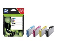 HP 364 pack de 4 cartouches d'encre noir/cyan/magenta/jaune authentiques
