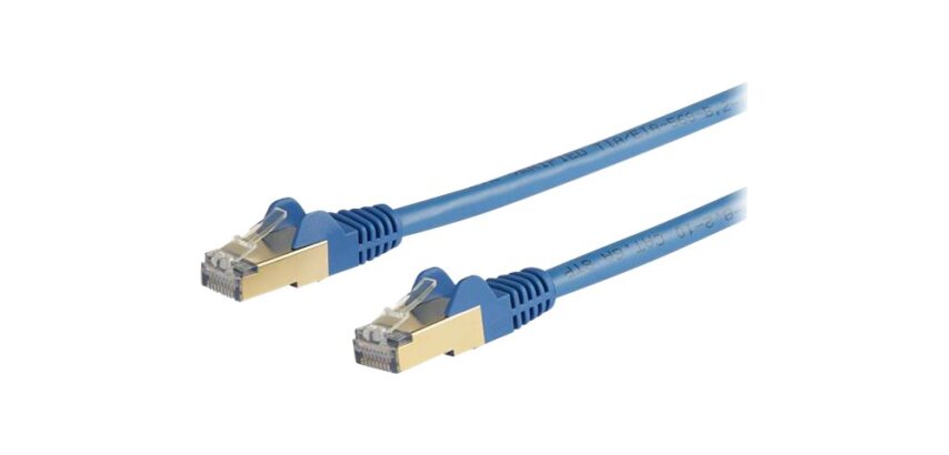StarTech.com Câble Ethernet CAT6a 5m - Cordon RJ45 Blindé STP Anti-Accrochage 10GbE LAN - Câble Réseau Internet 100W PoE - Bleu - Snagless - Testé Individuellement - UL/TIA