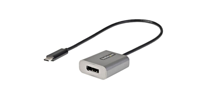 StarTech.com Adaptateur USB C vers DisplayPort - Dongle USB-C 8K/4K 60Hz vers DisplayPort 1.4 - Convertisseur Graphique USB Type-C vers Écran DP - Compatible Thunderbolt 3 - Câble Intégré 30cm