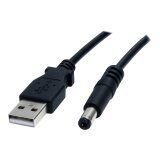 StarTech.com Câble d'alimentation USB vers prise DC de 91 cm - Cordon USB vers connecteur Type M 5V
