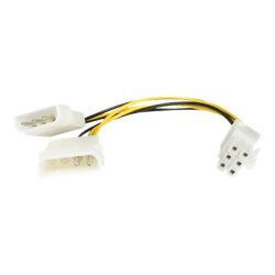 StarTech.com Câble adaptateur d'alimentation LP4 vers carte graphique PCI Express à 6 broches de 15 cm - M/M