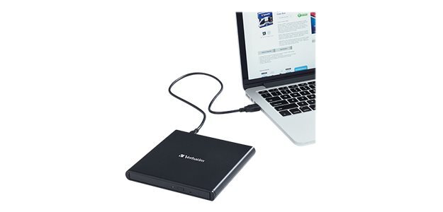 Verbatim Slimline CD/DVD lecteur de disques optiques DVD-RW Noir