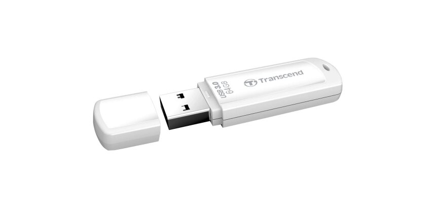 Transcend JetFlash 730 64GB USB 3.0 lecteur USB flash 64 Go USB Type-A 3.2 Gen 1 (3.1 Gen 1) Blanc
