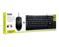 Port Designs 900900 clavier Souris incluse Bureau USB AZERTY Français Noir