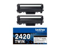 BROTHER Pack de 2 cartouches toner noir haute capacité TN2420TWIN pour imprimante laser