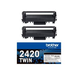 BROTHER Pack de 2 cartouches toner noir haute capacité TN2420TWIN pour imprimante laser