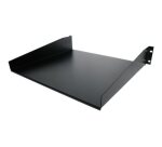 StarTech.com Étagère Rack Serveur 2U - Étagère Cantilever Universelle pour Armoire Rack d'Équipement Réseau 19" - Acier Haute Résistance - Poids Max 20kg - Profondeur de 16", Noir