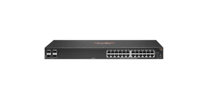 HPE Aruba Networking 6100 24G 4SFP+ Géré L3 Gigabit Ethernet (10/100/1000) 1U Noir