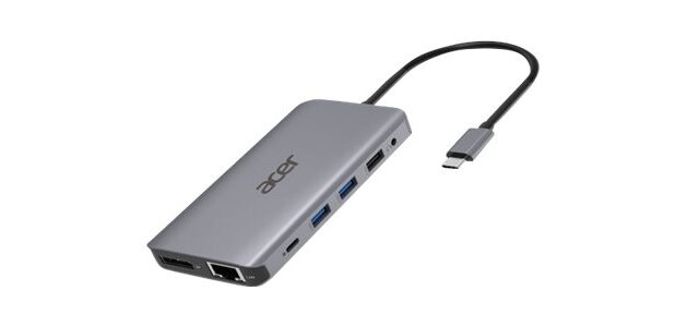 Acer 12-in-1 Type-C Dongle Avec fil USB 3.2 Gen 1 (3.1 Gen 1) Type-C Argent