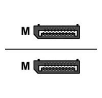 Urban Factory Câble DP Male vers DP Male 1.80m - Noir DisplayPort