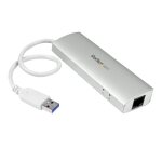 StarTech.com Hub USB à 3 Ports avec Ethernet, USB-A, Gigabit Ethernet/GbE, USB 5Gbps, Design Robuste, Alimentation par Bus, Hub USB 3.0 Portable pour Ordinateur Portable