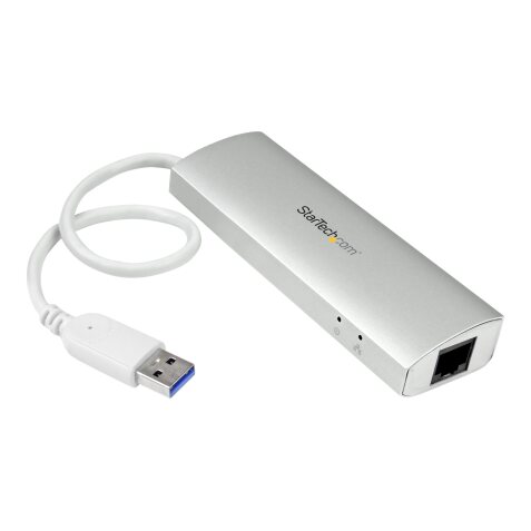 StarTech.com Hub USB à 3 Ports avec Ethernet, USB-A, Gigabit Ethernet/GbE, USB 5Gbps, Design Robuste, Alimentation par Bus, Hub USB 3.0 Portable pour Ordinateur Portable