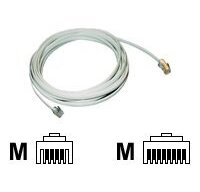 MCL Cordon plat RJ11 6P/4C - RJ45 3 metres 3 m Blanc
