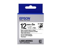 Epson LK-4WBQ - Spécial tissu thermocollant - Noir sur Blanc - 12mmx5m