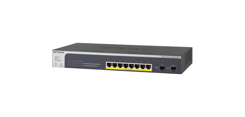NETGEAR GS510TPP Géré L2/L3/L4 Gigabit Ethernet (10/100/1000) Connexion Ethernet, supportant l'alimentation via ce port (PoE) Noir