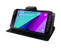 DLH ETUI FOLIO NOIR PORTE CARTES AVEC RABAT POUR SAMSUNG GALAXY XCOVER 4 et GALAXY XCOVER 4S (SM-G390 / SM-G398)