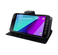 DLH ETUI FOLIO NOIR PORTE CARTES AVEC RABAT POUR SAMSUNG GALAXY XCOVER 4 et GALAXY XCOVER 4S (SM-G390 / SM-G398)