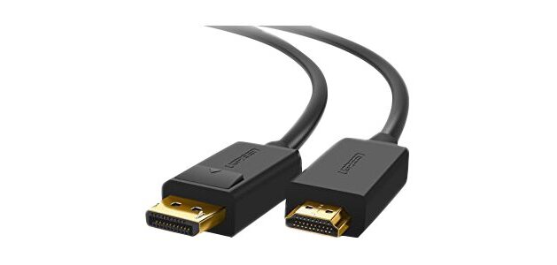 DLH Câble Displayport (M) vers HDMI (M) - Longueur 2m - Noir - 4K/30Hz - Connecteurs plaqués or