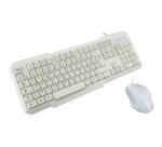 MCL ACK-2012/B clavier Souris incluse Universel USB AZERTY Français Blanc