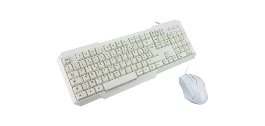 MCL ACK-2012/B clavier Souris incluse Universel USB AZERTY Français Blanc