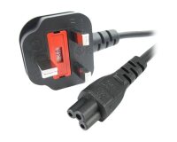 StarTech.com Câble d'Alimentation pour PC Portable de 1m, BS 1363 à C5 (Clover Leaf), 2,5A 250V, 18AWG, Câble de Remplacement pour PC Portable, Câble d'Alimentation pour Imprimante, Câble de Brique d'Alimentation