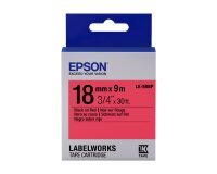 Epson LK-5RBP - Couleur Pastel - Noir sur Rouge - 18mmx9m
