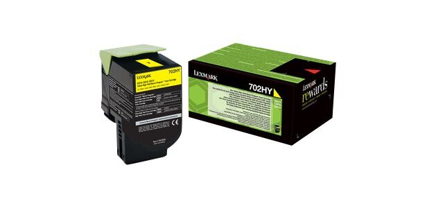 Lexmark 702HY Cartouche de toner 1 pièce(s) Original Jaune