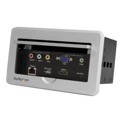 StarTech.com Boîtier de connexion pour table de réunion - HDMI / VGA / Mini DP vers sortie HDMI avec port USB à charge rapide
