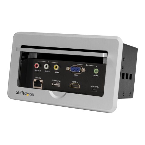 StarTech.com Boîtier de connexion pour table de réunion - HDMI / VGA / Mini DP vers sortie HDMI avec port USB à charge rapide