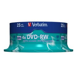 Verbatim DVD-RW Matt Silver 4,7 Go 25 pièce(s)