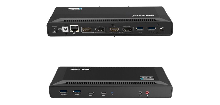DLH Station d'accueil universelle USB-C & USB-A dual 4K avec Power Delivery 65W