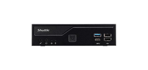 Shuttle Slim PC DH610, S1700, 1x HDMI, 2x DP, 1x 2.5", 2x M.2, 2x LAN (Intel 1G + 2.5G), 2x COM, fonctionnement permanent 24/7, attaches VESA