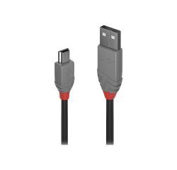 Lindy Câble USB 2.0 type A vers Mini-B, Anthra Line, 0.5m