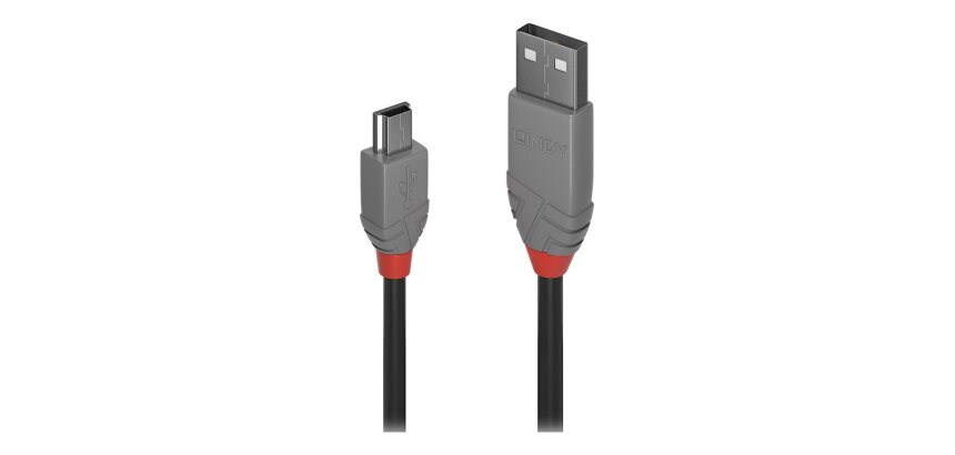 Lindy Câble USB 2.0 type A vers Mini-B, Anthra Line, 0.5m