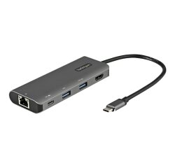StarTech.com Adaptateur Multiport USB-C - Mini Dock USB Type-C 10Gbps avec 4K 30Hz HDMI - 100W Power Delivery Passthrough - Hub USB 3 Ports, GbE - Muti-dock USB 3.1/3.2 Gen 2 - Câble 25cm