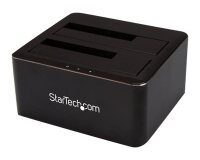 StarTech.com Dock pour Disques Durs SATA à USB 3.0 à 2 Baies, Station d'Accueil pour Disques Durs USB, Docking Station pour SSD/HDD SATA I/II/III Externe 2,5/3,5", Baies pour Disques Durs, Chargement par le Haut