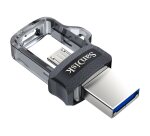 SanDisk Ultra Dual m3.0 lecteur USB flash 64 Go USB Type-A / Micro-USB 3.2 Gen 1 (3.1 Gen 1) Noir, Argent, Transparent