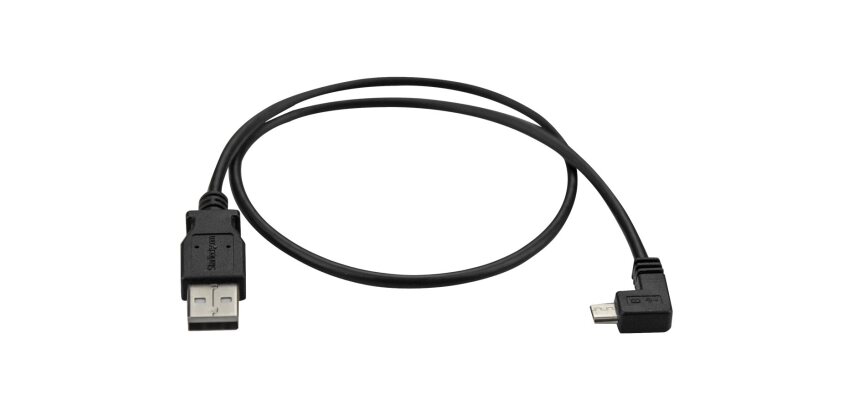 StarTech.com Câble USB vers Micro USB coudé à angle droit de 50 cm - 0,25 mm² - M/M - Noir