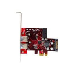 StarTech.com Carte contrôleur PCI Express à 4 ports USB 3.0 - 2 externes 2 internes - Adaptateur PCIe avec alimentation SATA