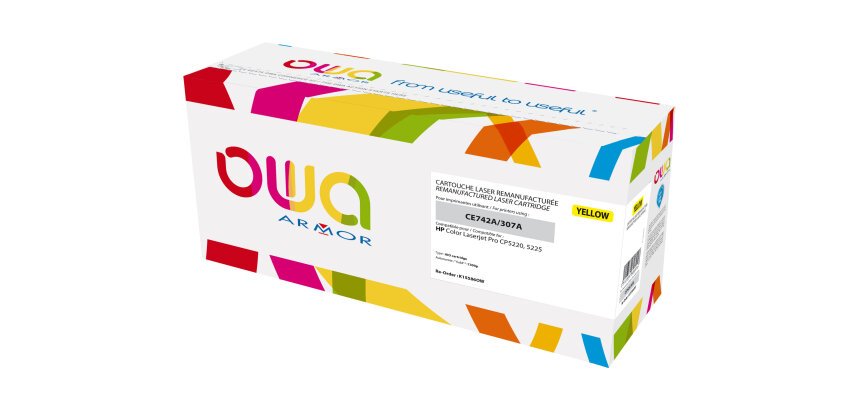 Toner remanufacturé OWA - standard - Jaune - pour HP CE742A
